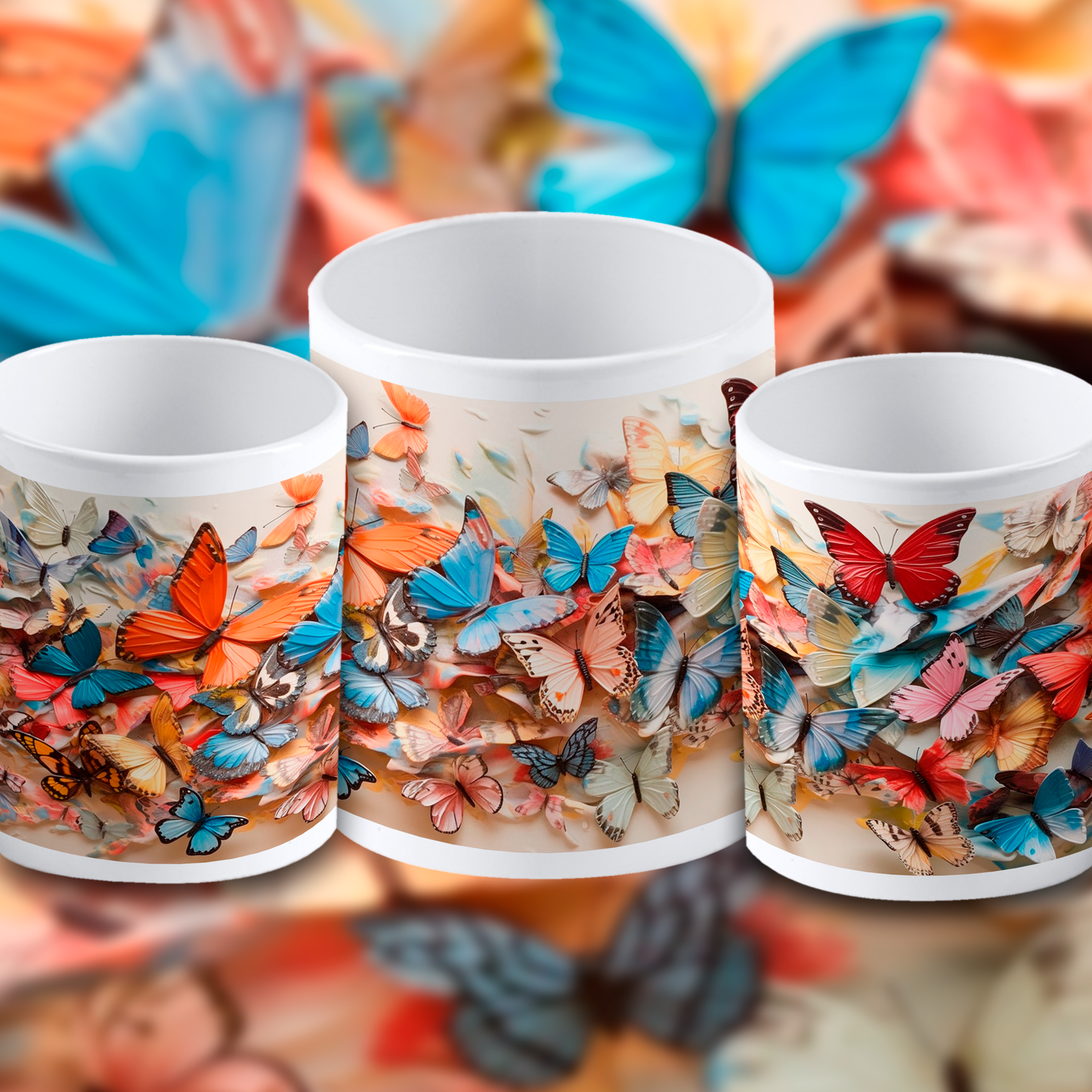 Taza Mariposas 3D